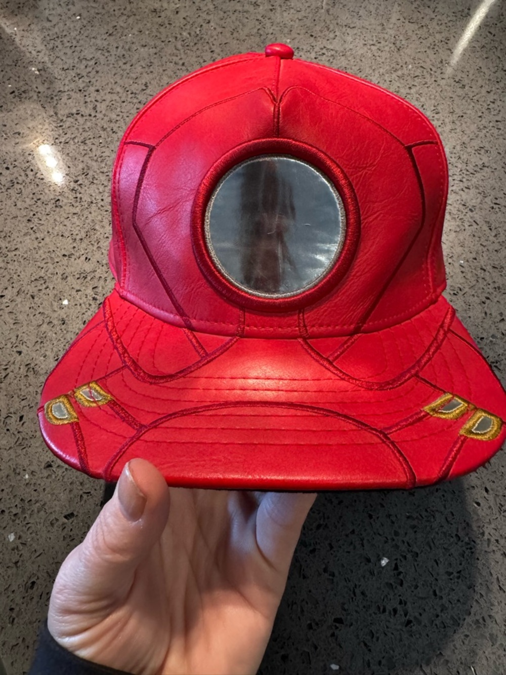 Marvel Black and Red Adjustable Hat with Yellow Interior